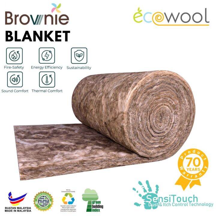 50mm Thick Ecowool Brownie V2 Blanket Fibre Glass Mineral Insulation