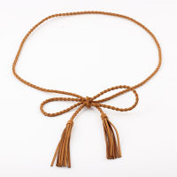 Braided Thin Simple Chain Waistband Solid Color Dresses Waist Rope Long