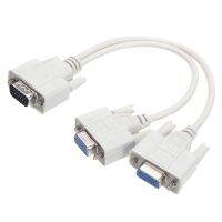 New Arrival VGA to Dual Splitter Cable Portable Durable Male to Dual Female Y Adapter Converter For PC Computer