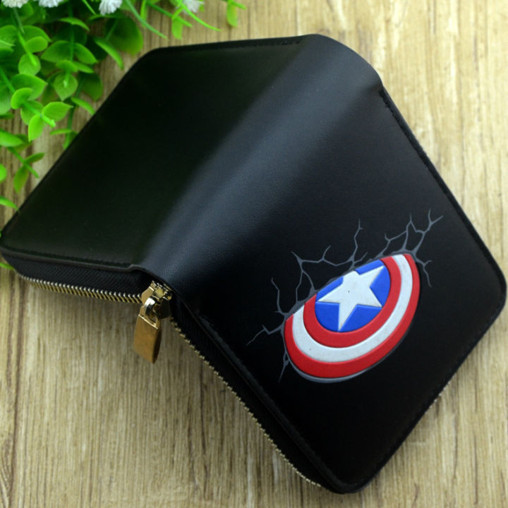 the-avenger-s-เด็กผู้หญิงซิปกระเป๋าสตางค์สั้นพิมพ์กระเป๋าสตางค์เด็กสร้างสรรค์แฟชั่นหนัง-pu-กระเป๋าสตางค์จูเนียร์