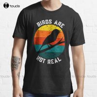 Birds Are Not Real Trending T-Shirt White Undershirts Men Custom Gift Breathable Cotton Outdoor Simple Vintag Casual T Shirts