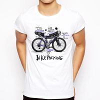 Bikepacking Bike Funny Design T-Shirt Summer Fashion Men Short Sleeve White Casual Tops Hip Hop Bicycle Sport Tees