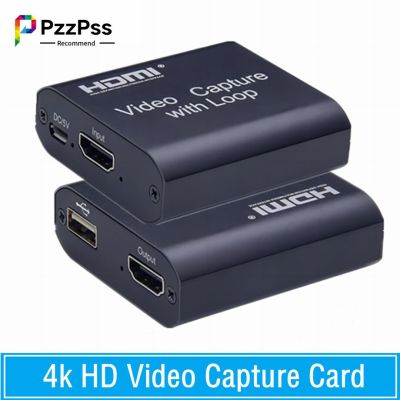 PzzPss 1080P 4K HDMI-compatble to USB 2.0 Video Capture Card Board For Game Record Live Streaming Broadcast TV Local Loop Adapters Cables