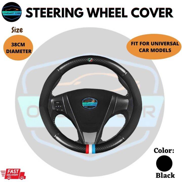 Car Steering Cover Carbon Fiber Leather For Universal Car Model Stering