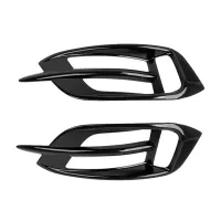 Rear Bumper Fog Light Cover Trim Fog Lamp Grille for Honda Civic 10Th 2016 2017 2018 2019 Glossy Black