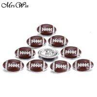 【CW】 6pcs/lot Mrs Win Jewelry 18MM Rhinestone Football Metal Buttons for