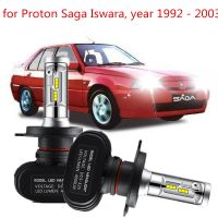 สำหรับ Proton Saga Iswara ปี1992-2003 (หัว) H4ไฟ LED ไฟหน้ารถไฟหน้าอัตโนมัติ6000K สีขาวชุดไฟตัดหมอก