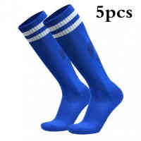 5 Pairs Adult Sports Socks Non Slip Long Tube Knee Over Ball Socks Stripe Sports Socks Long Tube Football Socks High Quality