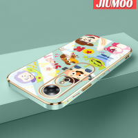 เคส JIUMOO สำหรับ OPPO เคส A17K A17ลายการ์ตูนทอยสตอรี่ใหม่กรอบสี่เหลี่ยมเคลือบพื้นผิวเคสนิ่มซิลิกาเจลกันกระแทกเคสมือถือรวมทุกฝาครอบป้องกันเลนส์กล้องถ่ายรูป