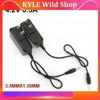 KYLE Wild Shop US Plug AC to DC 4.2V 0.5A 500ma Travel Charger Power Adapter 3.5x1.35mm For 18650 Battery headlamp Flashlight Torch Charging