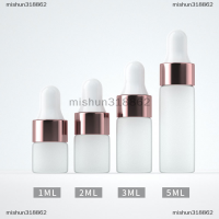 mishun318862 5pcs 1/2/3/5ml Frosted Glass Dropper ขวดขวดน้ำมันหอมระเหยเปล่า