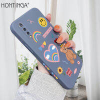 Hontinga เคสโทรศัพท์สำหรับ Vivo S1,เคสสี่เหลี่ยมลายหมีดอกไม้สายรุ้งขอบซิลิโคนนิ่มแบบดั้งเดิมเคสยางคลุมรอบเครื่องเคสป้องกันกล้องด้านหลังเคสใส่โทรศัพท์แบบนิ่มสำหรับเด็กผู้หญิง