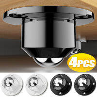 4PCS Self-Adhesive Caster สแตนเลส Universal Pulley 360 ° หมุนเฟอร์นิเจอร์ตู้ Casters ล้อ Whirl Moving Rollers ~