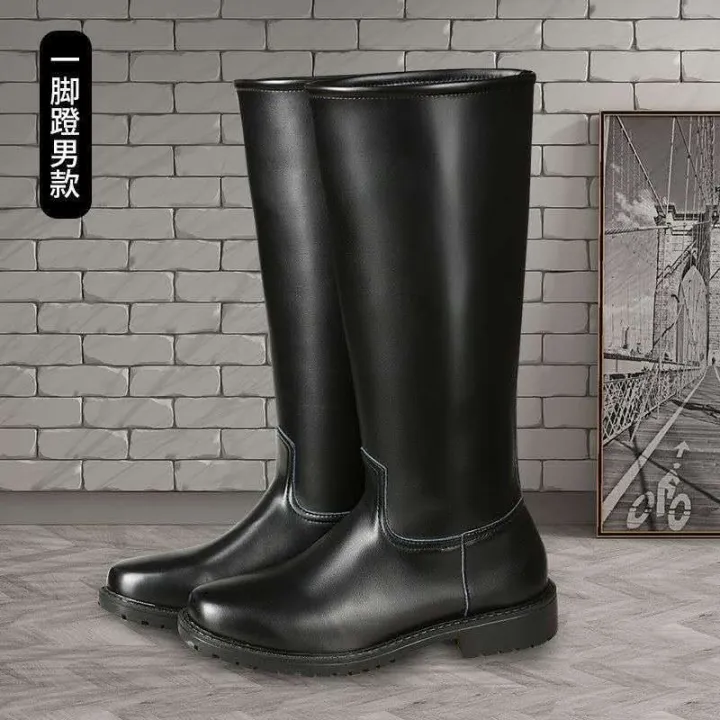 men knee high leather boots