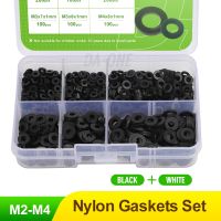 M2 M2.5 M3 M4 Nylon Plastic Ring Seals Spacer Gaskets Washers Set 800 Pcs Flat Gasket Black White Seal Pad Lock Shims Washer