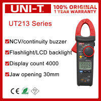 UNI-T UT213A/B/C 400A แคลมป์มิเตอร์ Tester RCD กระแสไฟฟ้า DC แรงดันไฟฟ้าความต้านทานความจุฟังก์ชั่นไฟฉายเครื่องวัดอุณหภูมิ NCV