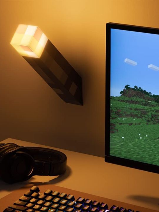 minecraft-ไฟฉาย-light-mc-pixel-เกม-minecraft-อุปกรณ์ต่อพ่วงแขวนผนังชาร์จไฟ-led-miners-lamp-เปลี่ยนสีขวด