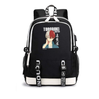 MHA Backpack Todoroki Shoto Print Japanese Anime My Hero Academia Shoulderbag Schoolbag Bookbag Travelbag Laptop School Bags