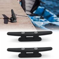 2pcs Boat Accessories Black Nylon 2 Hole Cleats - Marine Boat Deck Rope Ties Secure Dock Fix For Securing Rope Whilst Docking An Accessories