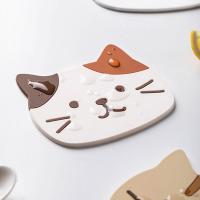 Creative Cute Cat Table Placemat Waterproof Heat Insulation Anti Slip Bowl Pad Cartoon Milk Coffee Coaster for Kitchen Tableware