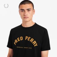 เสื้อยืดแขนสั้นผู้ชาย FRED PERRY,เสื้อยืดแขนสั้นสำหรับฤดูร้อน FP ผ้าฝ้ายลำลองใหม่เสื้อยืดพิมพ์ลายตัวอักษร