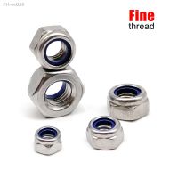 Fine Thread DIN985 M5 M6 M8 M10 M12 M14 M16 304 A2-70 Stainless Steel Hex Hexagon Nylock Locknut Nylon Insert Self Locking Nut