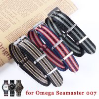 Suitable For Nylon Watch Strap for Omega 007 Hippocampus Seamaster 300 600 20mm Canvas WatchbandBracelet Wrist Band