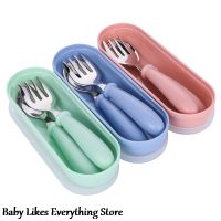 【cw】 Baby Tableware Set Children Kids Utensil Forks Toddler Dinnerware Cutlery Infant Food Feeding Utensils