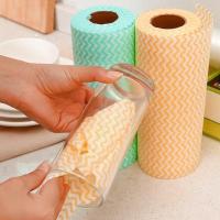 1 Roll Dish Cloth Single-use Lint Free Absorbent Non Woven Fabric Disposable Bowl Plate Washing Rag Kitchen Washcloth Dish Cloth  Towels