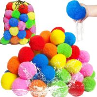 50/60 Pcs Water Soaker Balls Reusable Summer Toys Ball Water Balloon Dodgeball for Kids Pool Trampoline Backyard