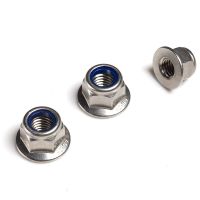 DIN6926 M3 M4 M5 M6 M8 Galvanized Carbon Steel Locknut Heksagonal Nilon Anti Slip Nut dengan Flange Flange Nyloc Nut