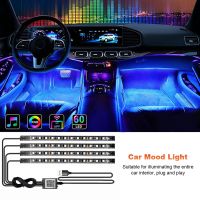 【CC】 Car Strip Foot Lights Interior Music Lamps USB Atmosphere