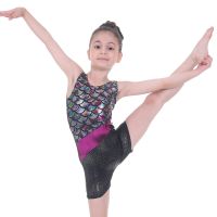 1pcs/lot Kids Girls Sleeveless Ballet costumes Children Dance Scales Pattern Leotard dancing clothing