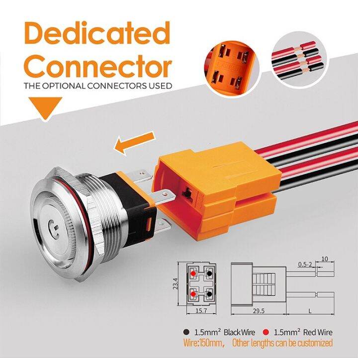 windoo-สวิตช์ปุ่มกดระบบล็อคชั่วขณะควบคุมไฟฟ้าแรงสูง12v-24v-110v-220v-15a-กันน้ำ-ip67พลังงานสูง