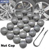 ┇™☋ 20pc 25mm Grey Wheel Nut Bolt Cover Caps Set Round w/ Puller For Audi A4 A5 A6 Car Wheels Center Tire Screw Cap Guard Dust Proof