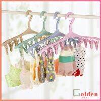 Golden ไม้แขวนมีตัวหนีบ 8 ตัว ไม้หนีบผ้าอเนกประสงค์ ที่แขวนเก็บของ Folding hanger