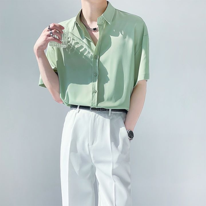 mollge-summer-korean-fashion-abstinence-short-sleeved-business-mens-shirt