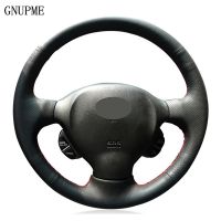 2021DIY Hand-stitched Black Artificial Leather Car Steering Wheel Cover For Hyundai Santa Fe 2001 2002 2003 2004 2005 2006