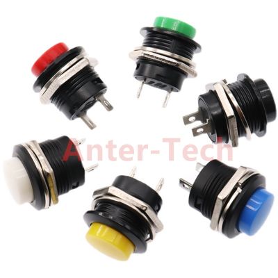 1PCS R13-507 Momentary 2 Pin Mini Round Push Button Switch Self-Reset Electrical Equipment 16MM Panel Hole 3A 250VAC/6A 125VAC