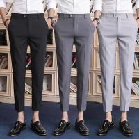 ✳♞ ?M-8XL?Mens Formal Pants Ankle Trousers Business Casual Fashion Elastic Slim Fit Straight Pant Office korean Black Pant Seluar Slack Lelaki