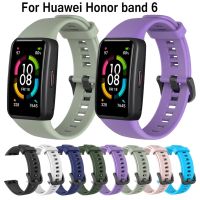 สายนาฬิกาใหม่ซิลิโคนหลากสีสำหรับ Huawei Honor Band 6สายข้อมือสำหรับเปลี่ยนอัจฉริยะสำหรับ Huawei Band 6สามารถปรับได้