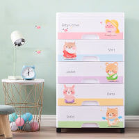 5 layer Cartoon Design Storage Drawer Foldable Plastic Cabinet Baby Cupboard for Clothes