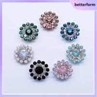 BETTERFORM 10PCS 14mm ก้นเหล็ก ที่เป็นประกาย เครื่องประดับหมวก หินแก้วคริสตัล ปุ่ม พลอยเทียม ตกแต่งเสื้อผ้า