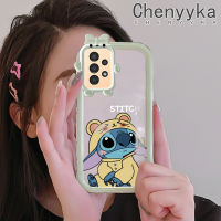 Chenyyka A13ปลอกสำหรับ Samsung 5G เคส A04s หมวกเสือเคสรูปแบบโบว์ผูกโบว์ลายสัตว์ประหลาดน้อยกันกระแทกเคสโทรศัพท์โปร่งใสฝาครอบป้องกันเลนส์กล้องถ่ายรูป TPU ซิลิกาเจล