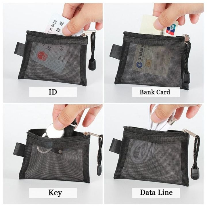 joypeace-กระเป๋าใส่ลิปสติกกระเป๋าสตางค์ขนาดเล็กกระเป๋าเครื่องสำอางแบบตาข่ายลำลอง-กระเป๋าจัดระเบียบกล่องใส่เครื่องเขียนกระเป๋าใส่บัตรเครดิต-dompet-koin-ขนาดเล็กมีซิปกระเป๋าใส่ที่จัดเก็บตาข่าย