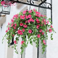 Artificial Flower Rattan Fake Plant Vine Decoration Wall Hanging Roses Home Decor Accessories Wedding Decorative Wreath