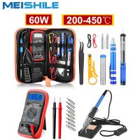 60W Electric Soldering Iron Kit Set Adjustable Temperature Digital Display Welding Tool Solder Tin With Iron Tips Repair Tools