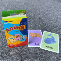 Xiu136Pcs เด็ก Early Physical Cognition ภาษาอังกฤษ Word Education Card Body Parts สัตว์ Flashcards เด็กทารก Montessori Toysc12-58