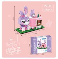 Cartoon Micro Building Blocks Pikachu Cute White Dog Pen Container Mini Diamond Brick Figures Toys For Kid Christmas Gift