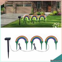 Garden Gear Solar Powered LED Rainbow Stake Lights Outdoor Pathway Lamps x 3 NEW